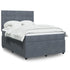 Box Spring Bed with Mattress Dark Grey Double Velvet