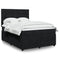 Box Spring Bed with Mattress Black Double Velvet