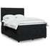 Box Spring Bed with Mattress Black Double Velvet