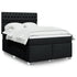 Box Spring Bed with Mattress Black Double Fabric