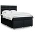 Box Spring Bed with Mattress Black Queen Fabric