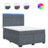 Box Spring Bed with Mattress Dark Grey Double Velvet