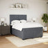 Box Spring Bed with Mattress Dark Grey Queen Velvet