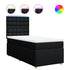 Box Spring Bed with Mattress Black King Single Fabric