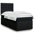 Box Spring Bed with Mattress Black King Single Fabric