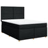 Box Spring Bed with Mattress Black Double Fabric