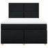 Box Spring Bed with Mattress Black Double Fabric