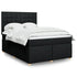 Box Spring Bed with Mattress Black Double Fabric