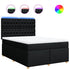 Box Spring Bed with Mattress Black Double Fabric