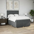 Box Spring Bed with Mattress Dark Grey Queen Fabric