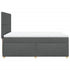 Box Spring Bed with Mattress Dark Grey Queen Fabric