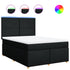 Box Spring Bed with Mattress Black Queen Fabric