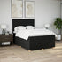 Box Spring Bed with Mattress Black Queen Fabric