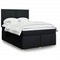 Box Spring Bed with Mattress Black Queen Fabric