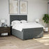 Box Spring Bed with Mattress Dark Grey Double Fabric