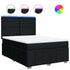 Box Spring Bed with Mattress Black Double Fabric