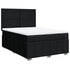 Box Spring Bed with Mattress Black Double Fabric