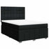 Box Spring Bed with Mattress Black Double Fabric