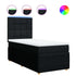 Box Spring Bed with Mattress Black King Single Fabric