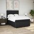 Box Spring Bed with Mattress Black Double Fabric