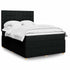 Box Spring Bed with Mattress Black Queen Fabric