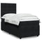 Box Spring Bed with Mattress Black King Single Velvet