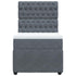 Box Spring Bed with Mattress Dark Grey King Single Velvet