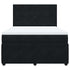 Box Spring Bed with Mattress Black Double Velvet