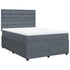 Box Spring Bed with Mattress Dark Grey Double Velvet