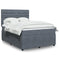 Box Spring Bed with Mattress Dark Grey Queen Velvet