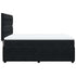 Box Spring Bed with Mattress Black Queen Velvet