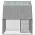 Chicken Cage with Roof and Door Silver Galvanised Steel