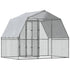 Chicken Cage with Roof and Door Silver Galvanised Steel