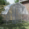 Chicken Cage with Roof and Door Silver Galvanised Steel