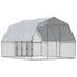 Chicken Cage with Roof and Door Silver Galvanised Steel