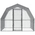 Chicken Cage with Roof and Door Silver Galvanised Steel