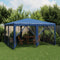 Party Tent with 8 Mesh Sidewalls Blue 4x4 m HDPE