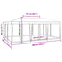 Party Tent with 10 Mesh Sidewalls White 6x4 m HDPE