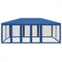 Party Tent with 10 Mesh Sidewalls Blue 6x4 m HDPE