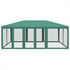 Party Tent with 10 Mesh Sidewalls Green 6x4 m HDPE