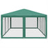 Party Tent with 10 Mesh Sidewalls Green 6x4 m HDPE