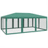 Party Tent with 10 Mesh Sidewalls Green 6x4 m HDPE