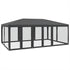 Party Tent with 10 Mesh Sidewalls Anthracite 6x4 m HDPE