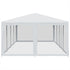 Party Tent with 12 Mesh Sidewalls White 8x4 m HDPE