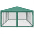 Party Tent with 12 Mesh Sidewalls Green 8x4 m HDPE