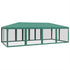 Party Tent with 12 Mesh Sidewalls Green 8x4 m HDPE