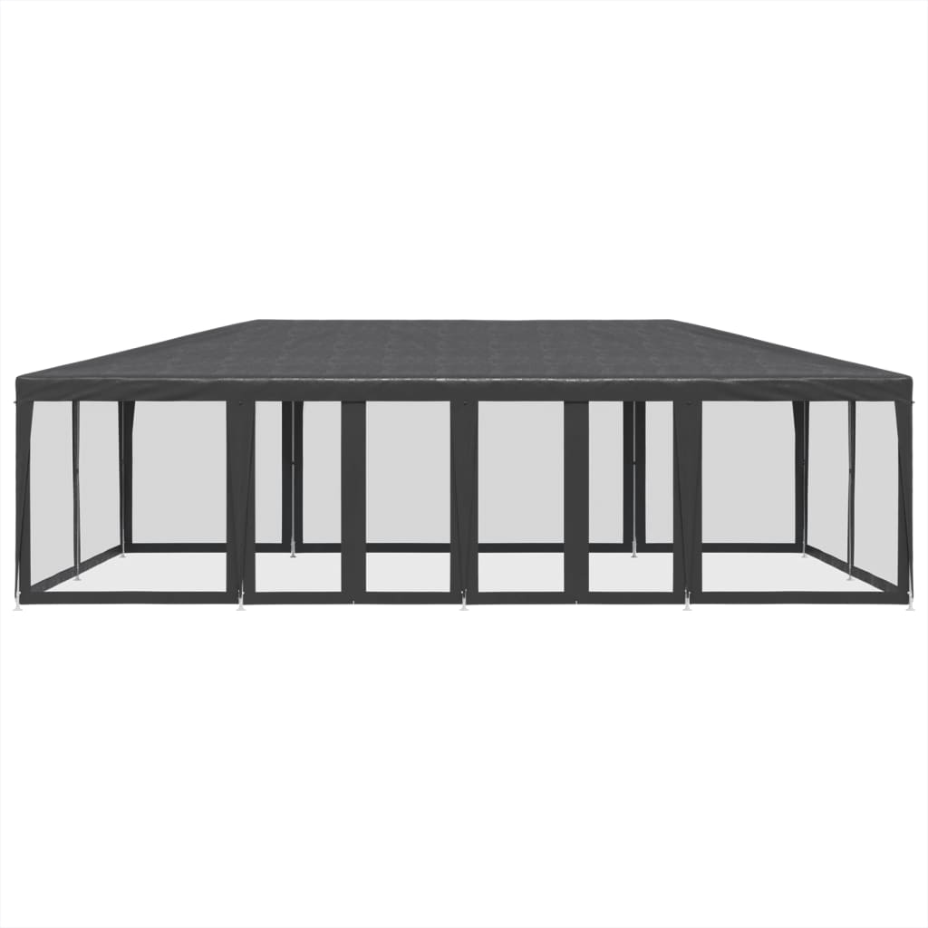 Party Tent with 12 Mesh Sidewalls Anthracite 8x4 m HDPE