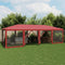 Party Tent with 12 Mesh Sidewalls Red 8x4 m HDPE