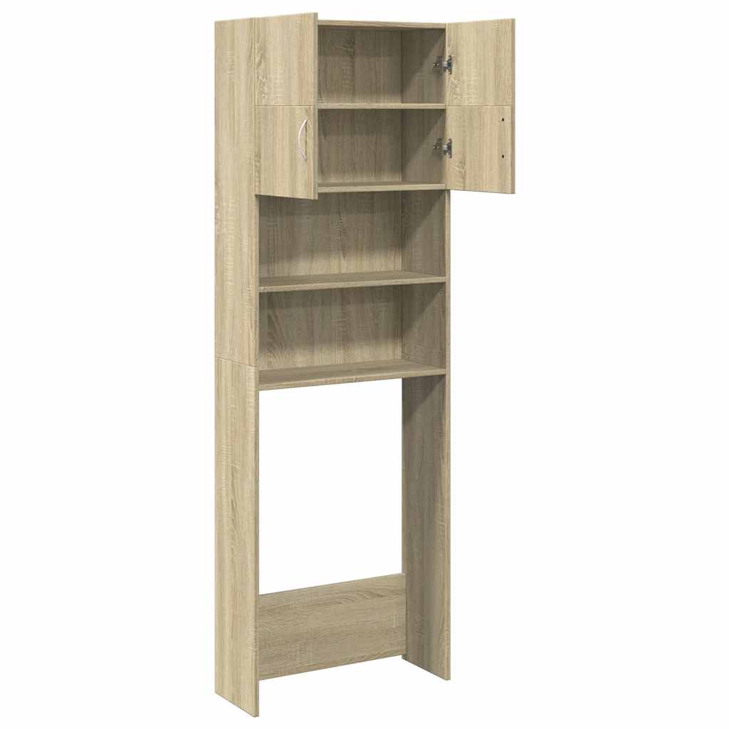 Washing Machine Cabinet Sonoma Oak 64x25.5x190 cm Engineered Wood