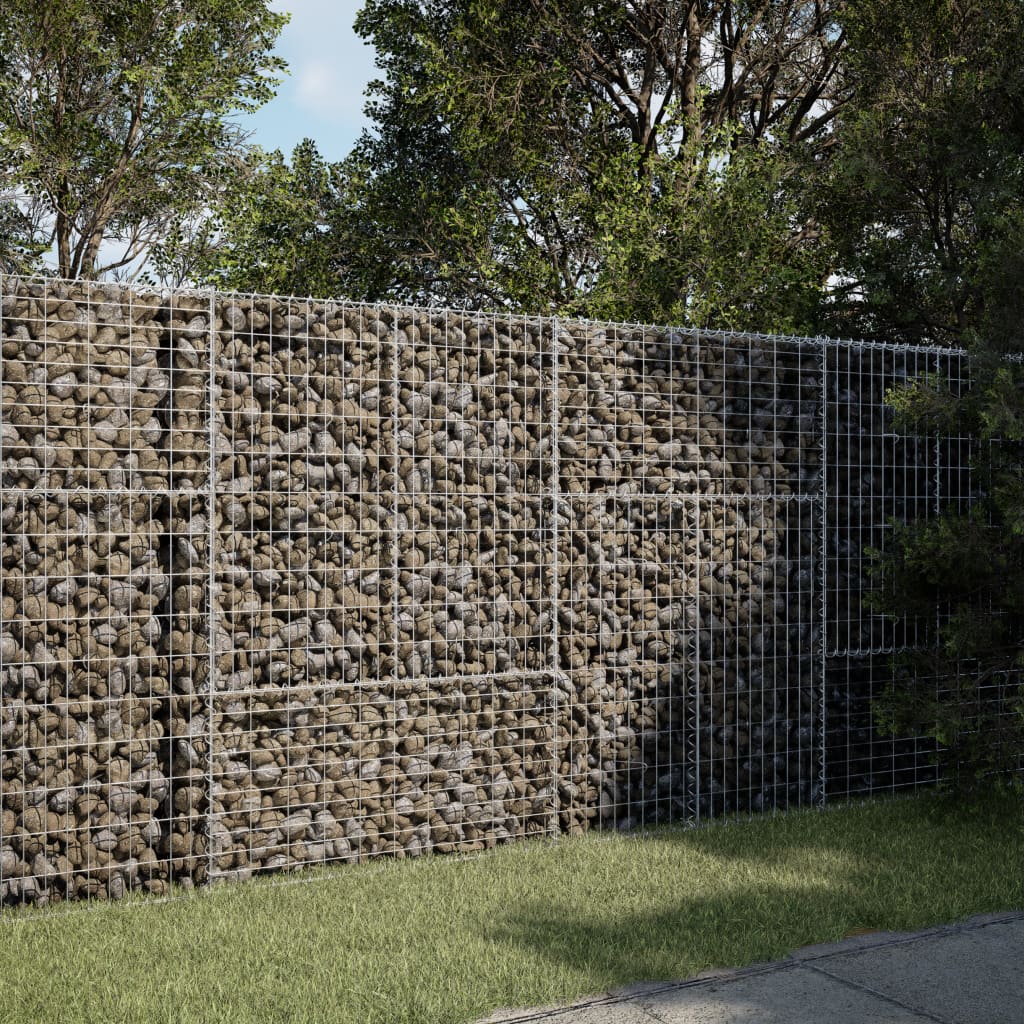 Gabion Basket with Cover 200x100x150 cm Galvanised Iron